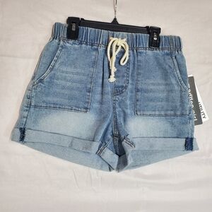 Madden Girl Light Blue Jean Shorts with Drawstring